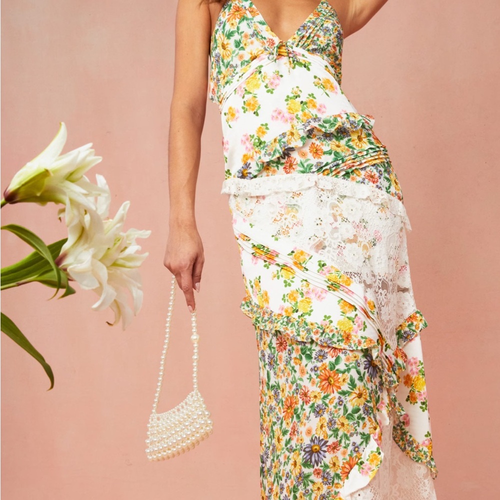 Floral and Lace Maxi Dress